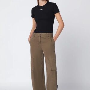 OFF-WHITE LOGO RIBBED T-SHIRT